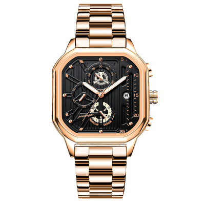 Stainless Steel Quartz Wrist Watch Designed with Pointer Display