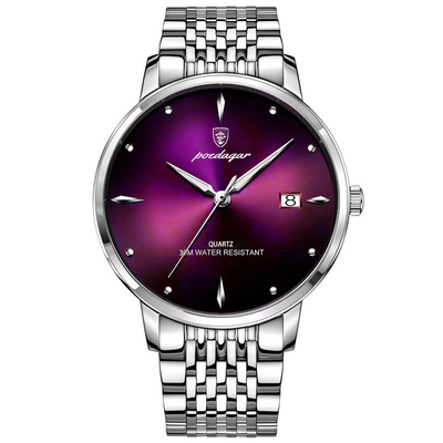 135g Weight Stainless Steel Quartz Wrist Watch with Pointer Display