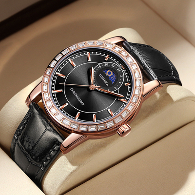 Stainless Steel Bezel Quartz Battery Wristwatches With Customize Dial And Buckle Clasp