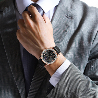 Stainless Steel Bezel Quartz Battery Wristwatches With Customize Dial And Buckle Clasp