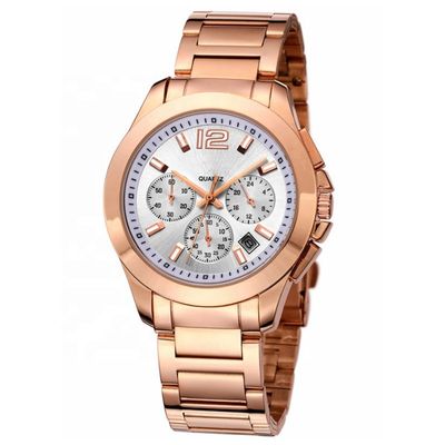 Quartz Stainless Steel Watch Water Resistant Threeeye Luminous 10mm