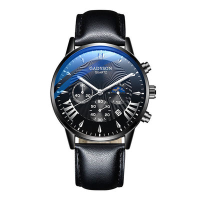Factory Customized Alloy Band Fake Three Eye Calendar Big Dial Men Watch
