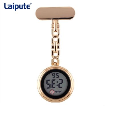 Organic Glass Nurses Clip On Fob Watch , Nurses Digital Fob Watch 9.5mm Thick