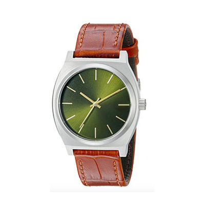 CPSIA Approved Leather Minimalist Watch Alloy Square For Business