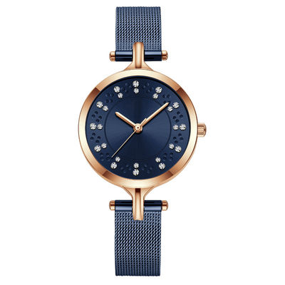 3ATM Waterproof Genuine Diamond Quartz Watch Vacuum Electroplating Skinfriendly