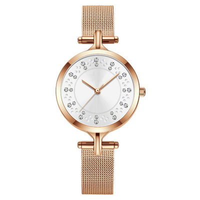 3ATM Waterproof Genuine Diamond Quartz Watch Vacuum Electroplating Skinfriendly