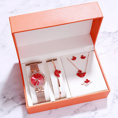 5 piece Women'S Watch Box Sets electroplated 3ATM Waterproof