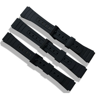 ROHS Approved Watches Spare Parts Black Silicone Band