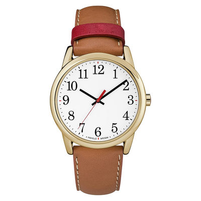 Multiapplication Quartz Battery Wristwatches , Brown Leather Wrist Watch