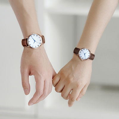 Analog Branded Watch Gift Set For Couple SUS316L 3ATM Water Resistant
