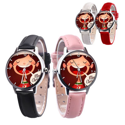 25g Children'S Analog Watch , 38mm Dial Leather Band Quartz Watch