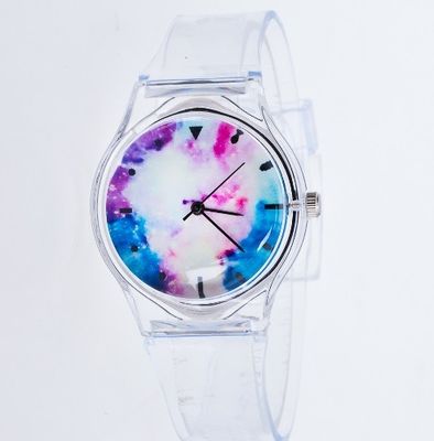 Plastic Sport Watch Transparent Strap 40mm Dial ODM Available