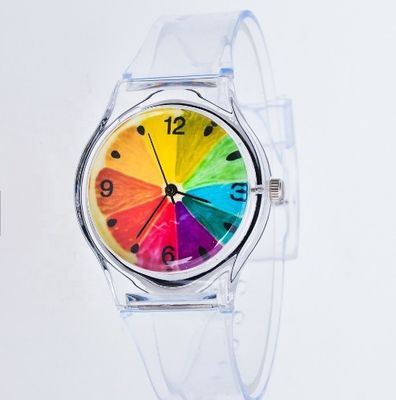 Plastic Sport Watch Transparent Strap 40mm Dial ODM Available