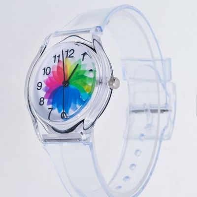 Plastic Sport Watch Transparent Strap 40mm Dial ODM Available