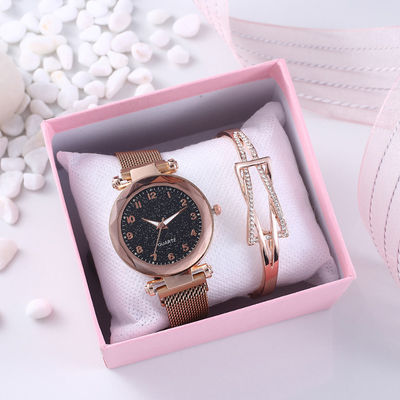Multifunction Wrist Watch Gift Set 8mm Thickness With Gypsophila dial