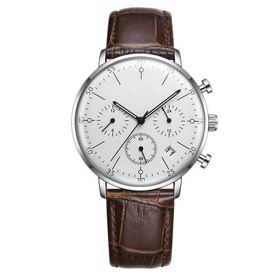 3eye Mens Luminous Watches , 6hands Metal Wrist Watch waterproof