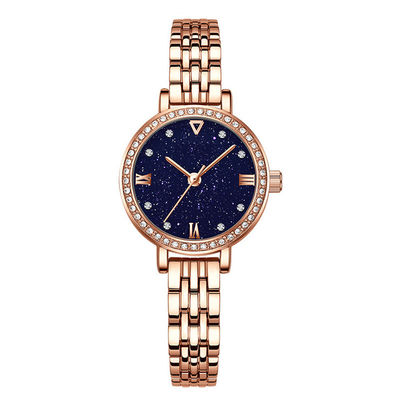 Blue Sandstone Women Quartz Wrist Watch 11mm Thickness 3ATM Antiwater