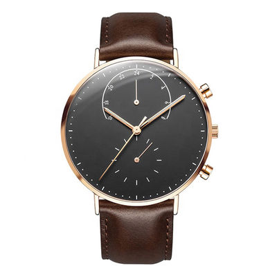 316l Stainless Steel Quartz Wrist Watch , 36mm Wristwatch With Vibrating Alarm