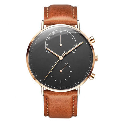 316l Stainless Steel Quartz Wrist Watch , 36mm Wristwatch With Vibrating Alarm