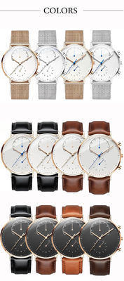 316l Stainless Steel Quartz Wrist Watch , 36mm Wristwatch With Vibrating Alarm