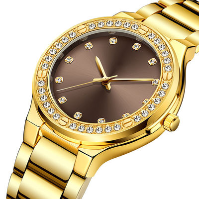 ROHS Genuine Diamond Quartz Watch , Hardlex Diamond Bracelet Watch For Ladies