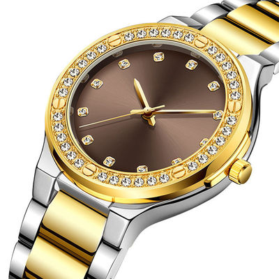 ROHS Genuine Diamond Quartz Watch , Hardlex Diamond Bracelet Watch For Ladies
