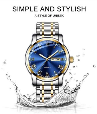 Luxury Quartz Movement Stainless Steel Watch OEM Available 118g