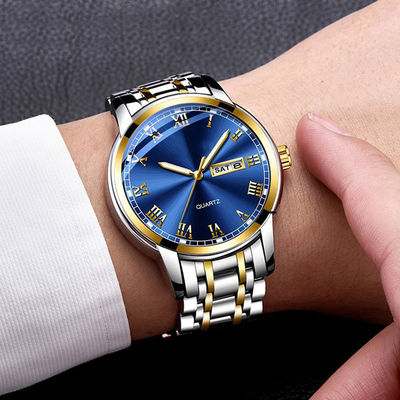 Luxury Quartz Movement Stainless Steel Watch OEM Available 118g