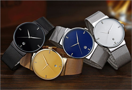 316L Steel Back Cover Quartz Watches Stainless , Gold Tone Stainless Steel Watch