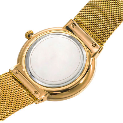 316L Steel Back Cover Quartz Watches Stainless , Gold Tone Stainless Steel Watch