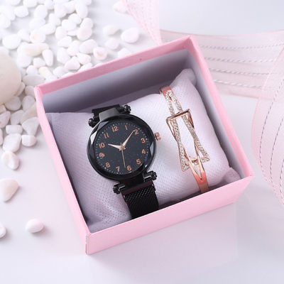 Women'S Wrist Watch Gift Set With Gypsophila dial Nonwaterproof