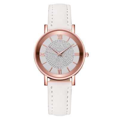 3BAR Waterproof Women Quartz Wrist Watch , 230mm Leather Band Quartz Watch