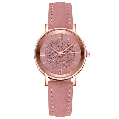 3BAR Waterproof Women Quartz Wrist Watch , 230mm Leather Band Quartz Watch