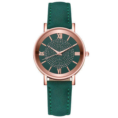3BAR Waterproof Women Quartz Wrist Watch , 230mm Leather Band Quartz Watch