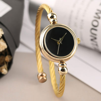 Nonwaterproof Quartz Watch Women'S Gold Bracelet Watch 4mm Band Width