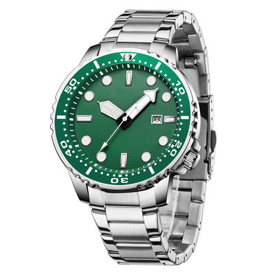 Fashion Casual Men Sports Quartz Watch Water Ghost Watches Green Color