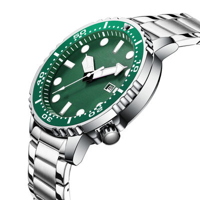 Fashion Casual Men Sports Quartz Watch Water Ghost Watches Green Color