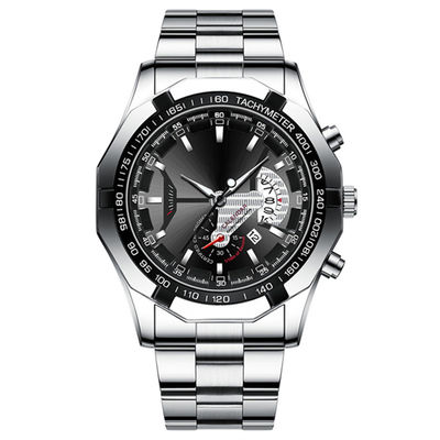 Men'S Analogue Chronograph Watch Stainless Steel Luxury Quartz Movt Watches