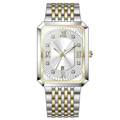 Stainless Steel Luxury Military Quartz Watch Square Metal Watches For Men