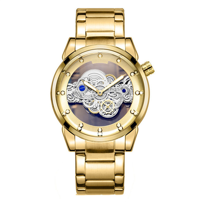 Hollow Out Non Mechanical Initial Automatic Quartz Watch 3ATM waterproof