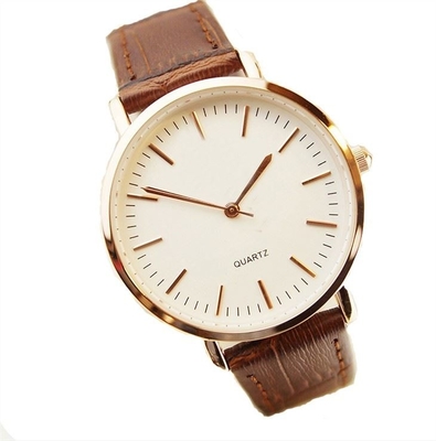 Classic Diamond Quartz Leather Band Watches For Couple Designer