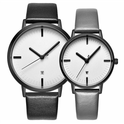 Couple Waterproof Quartz Watch With Calendar Simple Date No Digital Dial