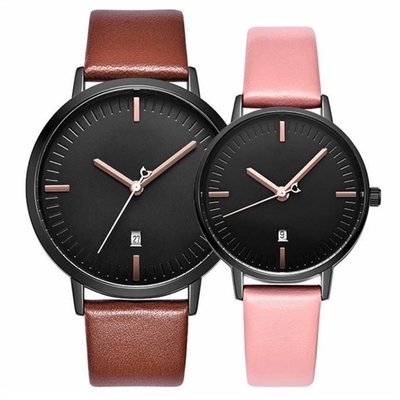 Couple Waterproof Quartz Watch With Calendar Simple Date No Digital Dial