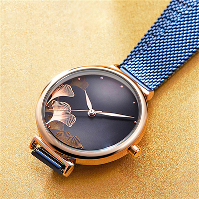 9mm Case Women Quartz Wrist Watch Symmetrical 3ATM Waterproof