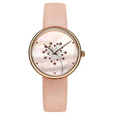 9mm Thickness Ladies Quartz Watch Sapphire Mineral Mirror 115mm Strap