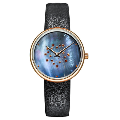 9mm Thickness Ladies Quartz Watch Sapphire Mineral Mirror 115mm Strap