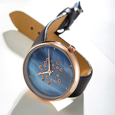 9mm Thickness Ladies Quartz Watch Sapphire Mineral Mirror 115mm Strap