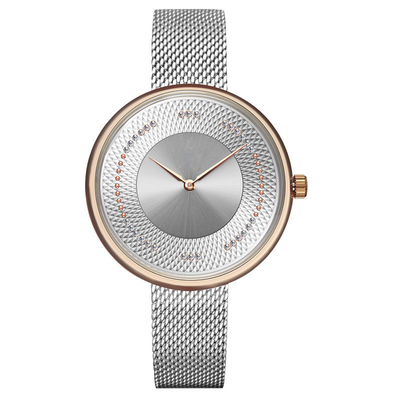 Quartz Womens Diamond Encrusted Watch Chronograph Wrist 30m Waterproof