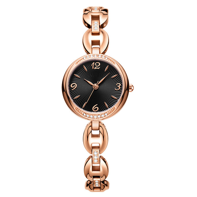 Bangle Women Quartz Wrist Watch Diamond Encrusted Jewelry Buckle