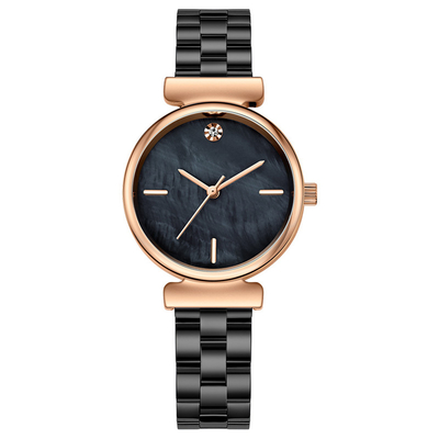 No Scale Water Drill Women Quartz Watch Dia 26.5mm Steel Buckle